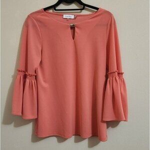 Calvin Klein Apricot Bell Sleeve Blouse size S